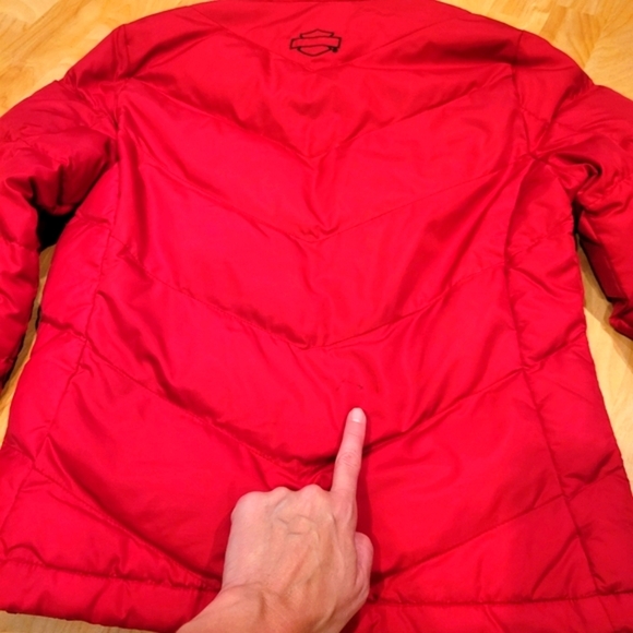 Harley Davidson Women's Duck Down Full Zip Puffer Jacket Size Small Tall - Picture 8 of 12